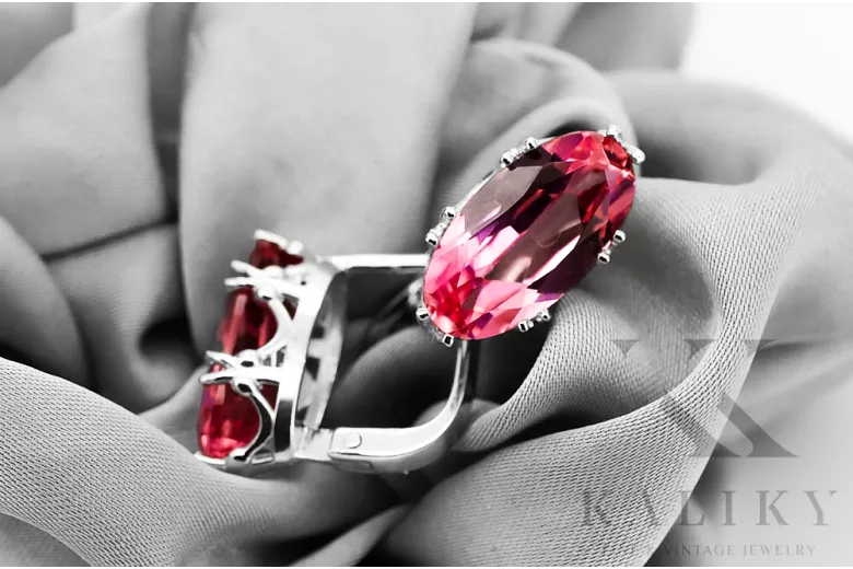 Sterling silver 925 Ruby Earrings Vintage Jewlery vec021s